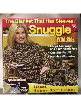 Snuggie Wild Side Sleeved Blanket Animal Print NOS NEW